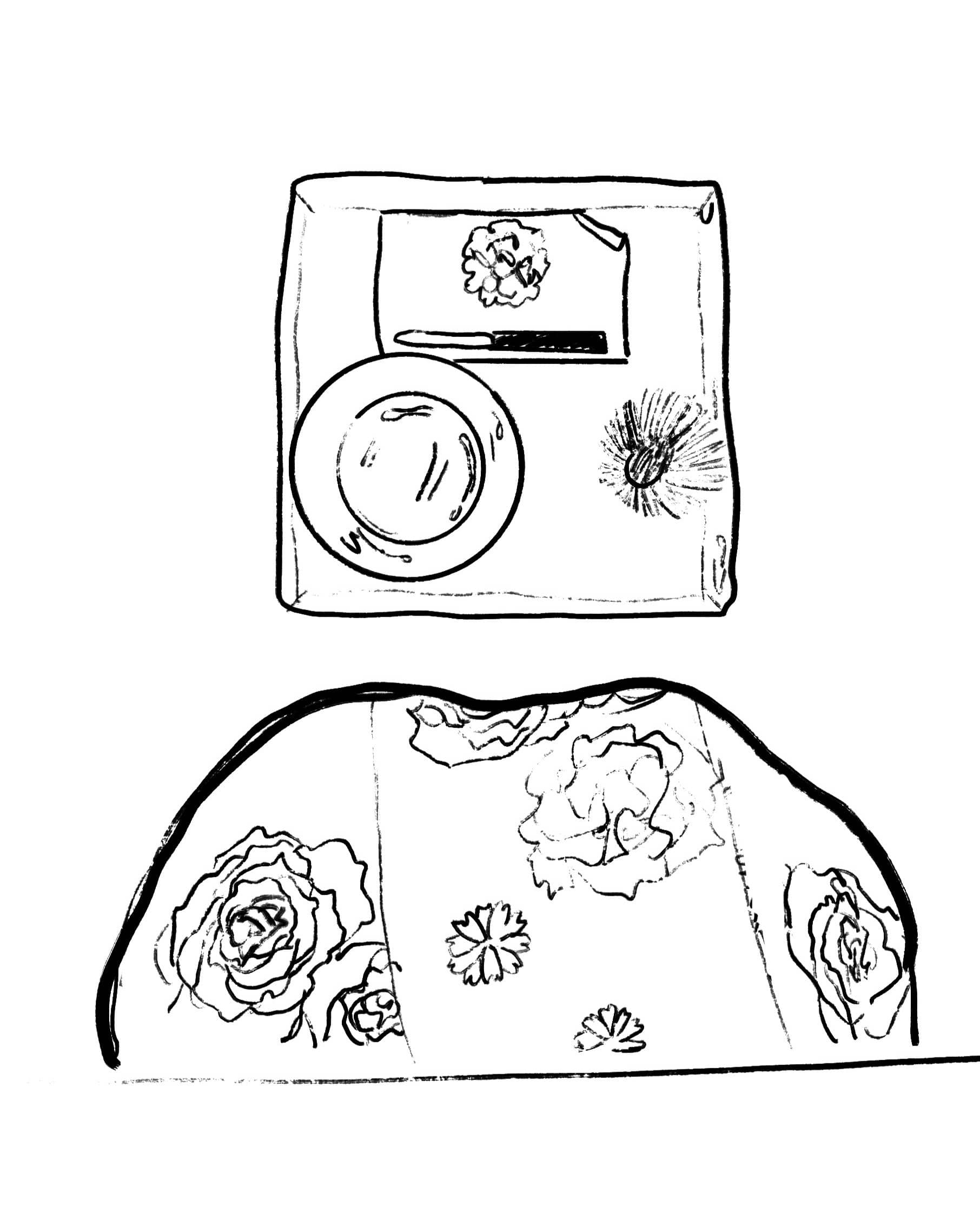 Japanese tea and meal pairing sketch portrait